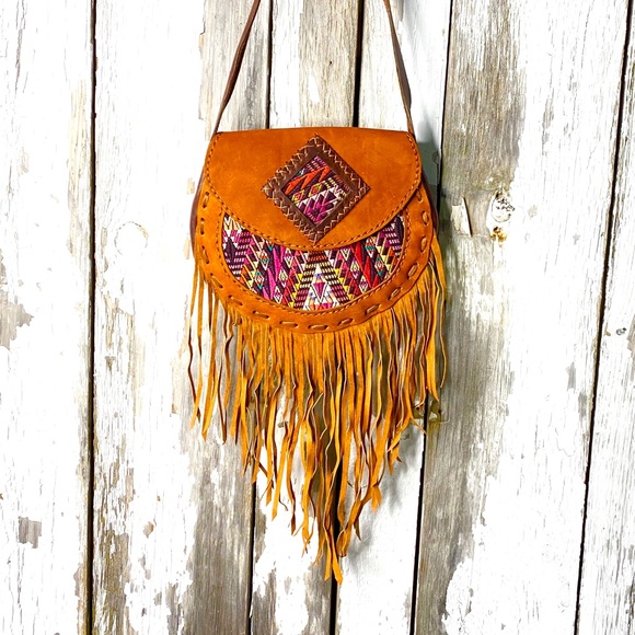 Gypsies and Debutantes Handbags - Huipil fringe bag Guatemalan artisan festival